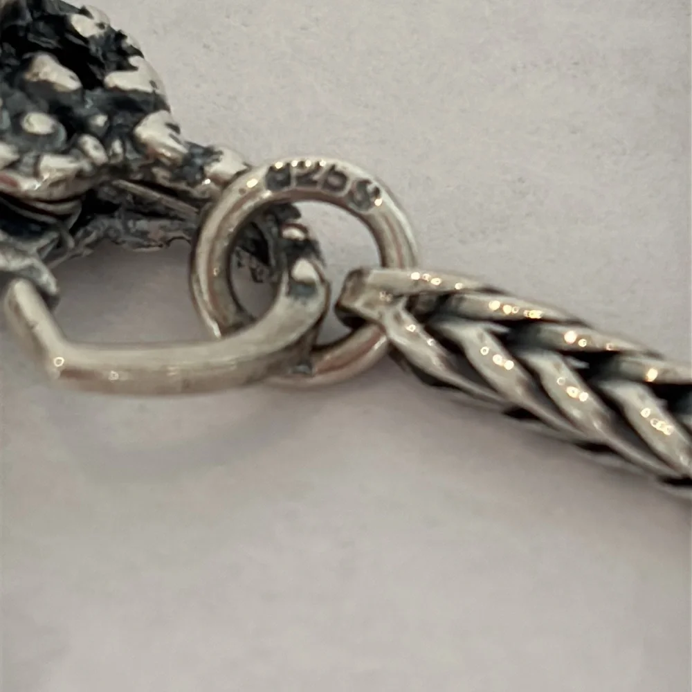 TROLLBEADS sterling silver bracelet with catching hearts lace lock clasp - Picture 13 of 17